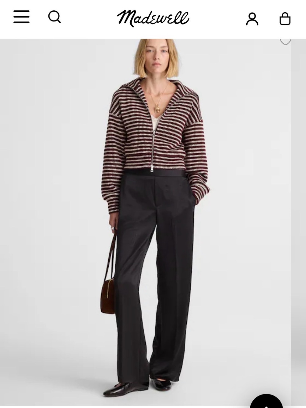 Madewell easy pull on pant satin sz M